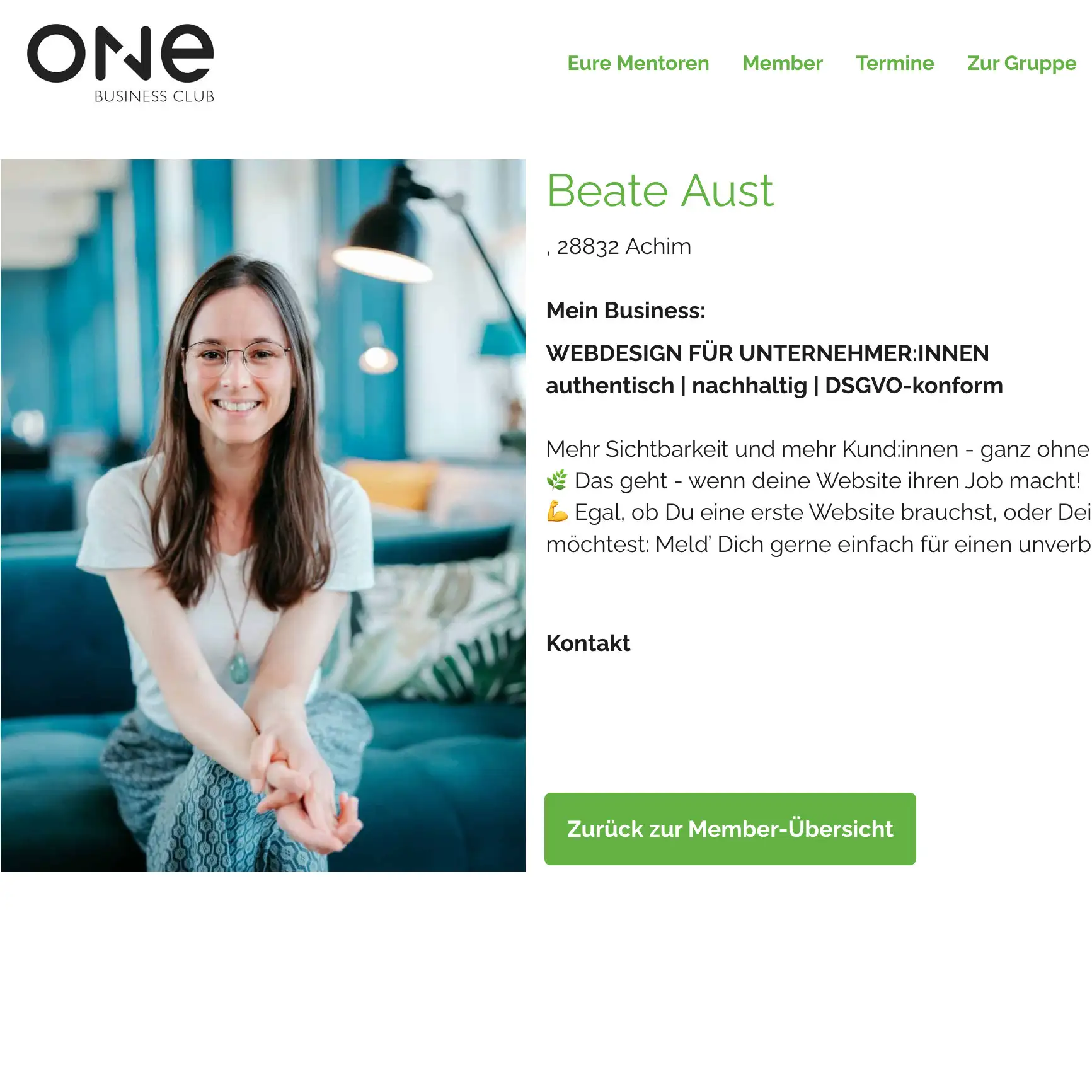 Memberprofil Business Club One Beispielhaftes Member-Profil von Beate Aust